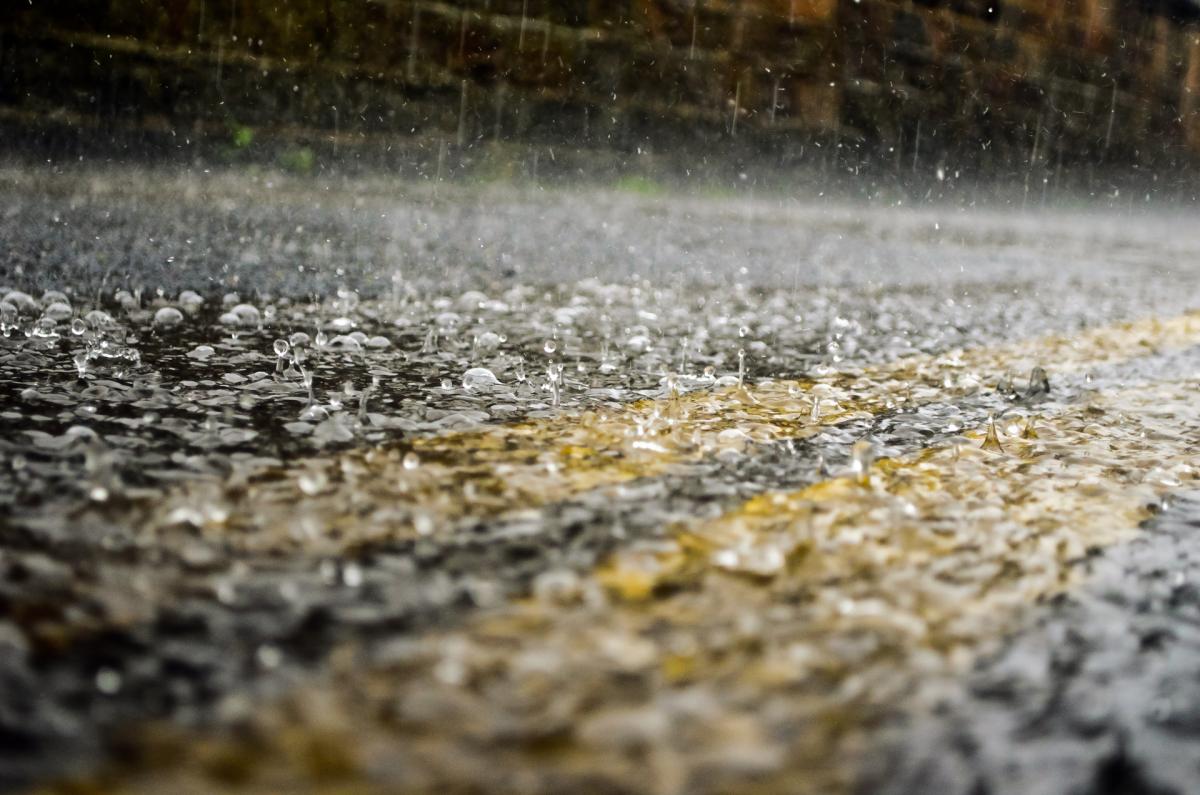 Rain on pavement
